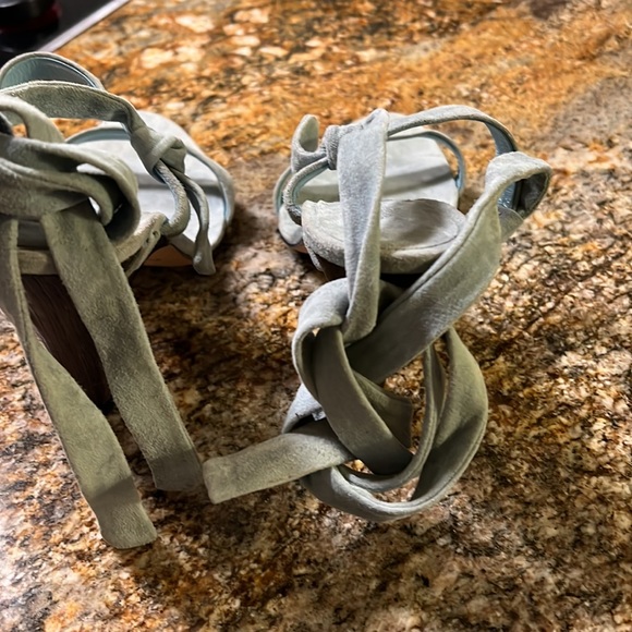 Calvin Klein collection 38.5 blue suede wrap around strap sandals good condition - Picture 3 of 4